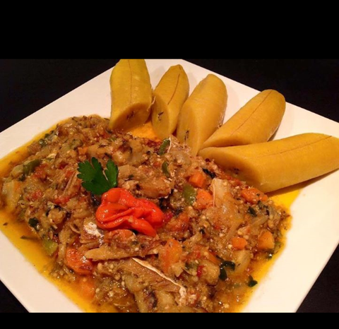 Aubergine au Poisson Fumé et Crevettes